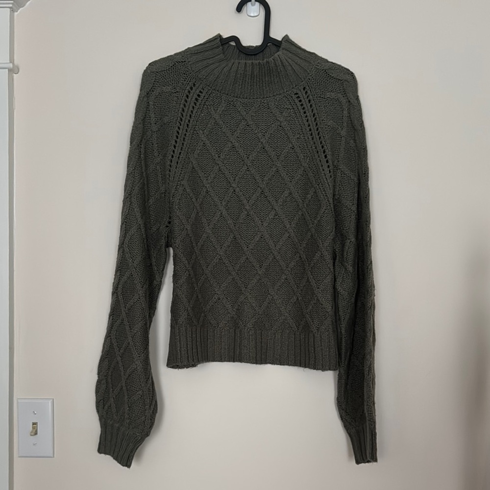 American Eagle Outfitters Green Cowl Neck Sweater